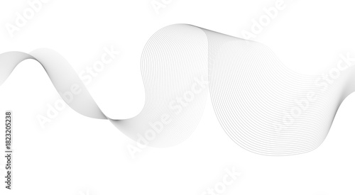 Abstract wave element for design. Digital frequency track equalizer, Wave with lines created using blend tool. Curved wavy line, smooth stripe.