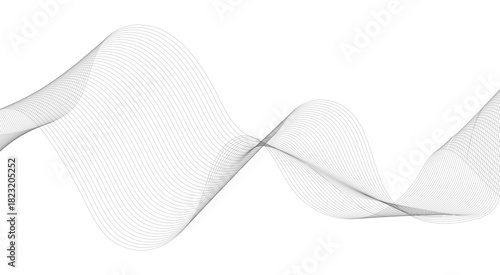 Abstract wave element for design. Digital frequency track equalizer, Wave with lines created using blend tool. Curved wavy line, smooth stripe.