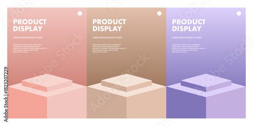 Templates for product display, e-commerce marketing and online shopping concept. Illustration of a shopping campaign, sales, discount, and promotions. Ideal for digital advertising, website banners.