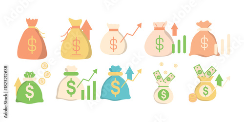 Money Bag Flat Illustration