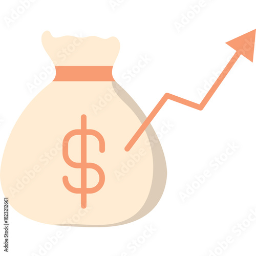 Money Bag Flat Illustration