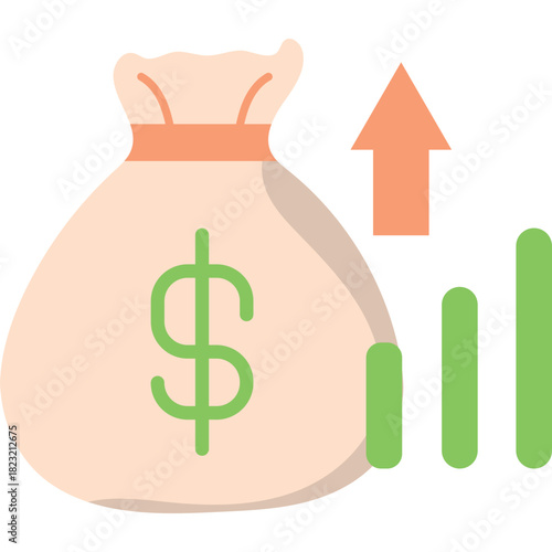 Money Bag Flat Illustration