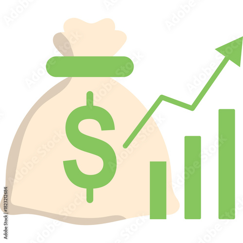 Money Bag Flat Illustration