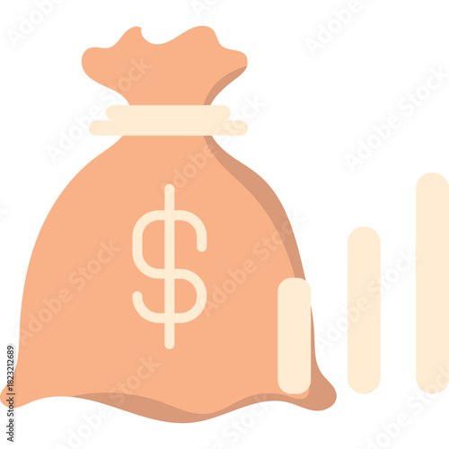 Money Bag Flat Illustration