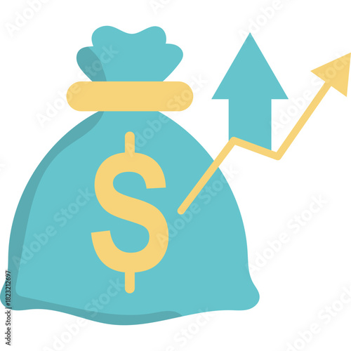 Money Bag Flat Illustration