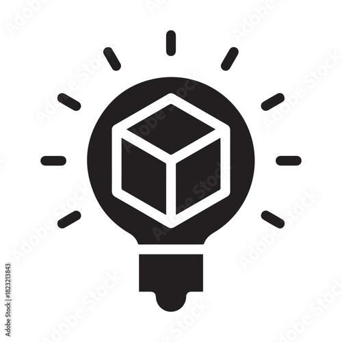 Idea glyph style vector illustration