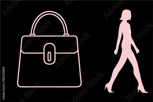 silhouette of woman with shopping bag
