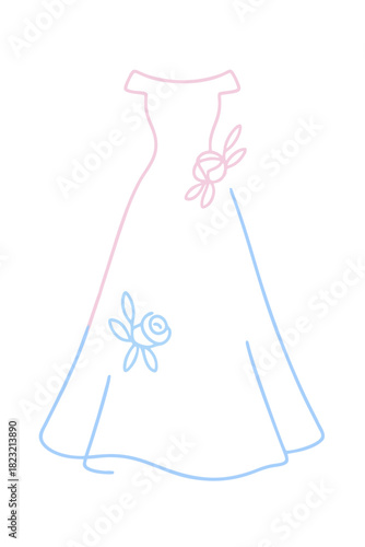 wedding dress vector illustration