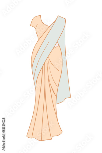 wedding saree vector illustration