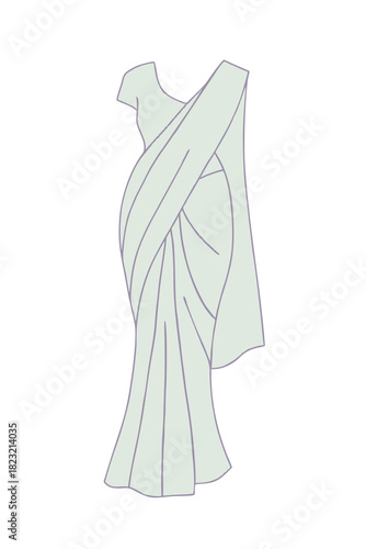 vector illustration of a wedding saree