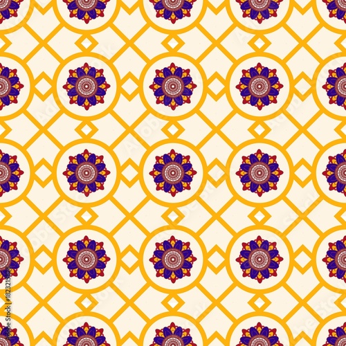 Elegant decorative flower pattern for eye-catching backgrounds, textile designs, and vibrant surface prints, perfect for adding a touch of modern sophistication