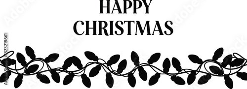 Happy christmas greeting card with festive holiday message and decorative elements