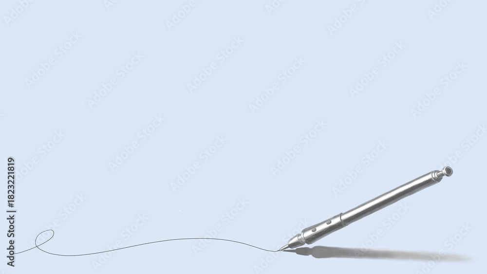 Φωτογραφία Hand-Drawn Mechanical Pencil Drawing a Line / 手描きのシャープペンシルが線を描くイラスト