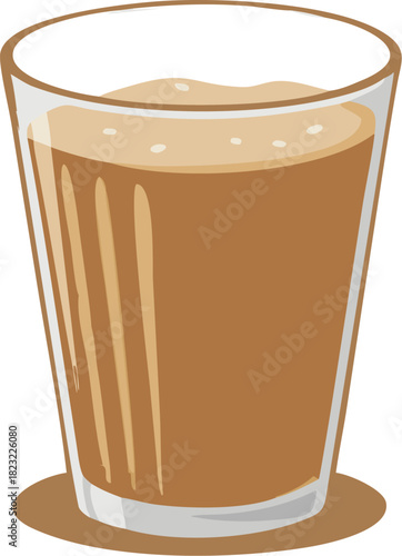 Traditional Indian Cutting Chai Glass Illustration