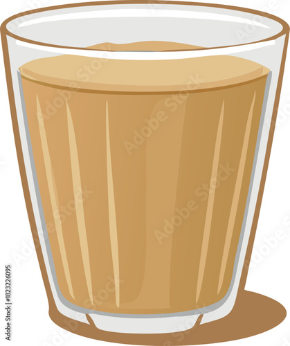 Classic Cutting Chai Glass Vector Illustration