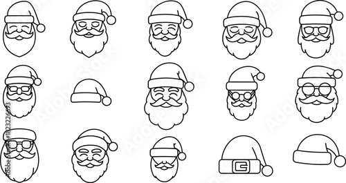 Santa claus cartoon character with hat and beard, isolated on white background
