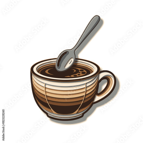 A stylized illustration captures the essence of Vietnamese coffee brewing, showing a phin filter with whipped cream dripping into a glass cup.