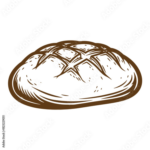 Hand drawn sketch vintage style loaf of bread perfect for food and bakery designs