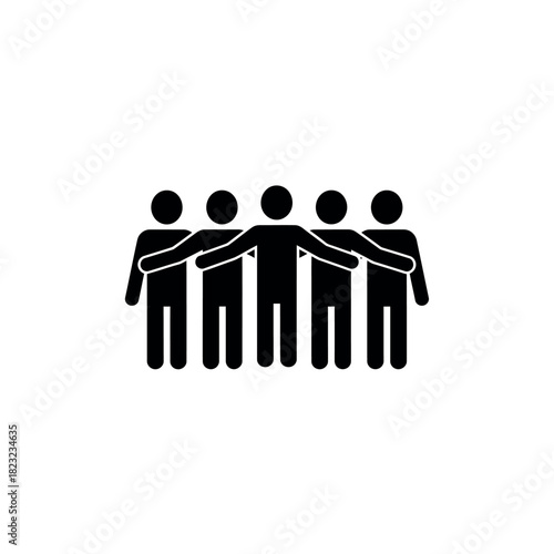 Group of people embracing each other.