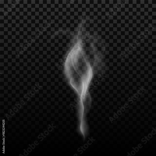 White smoke or steam from hot food, drinks, or cigarettes, realistic icon.