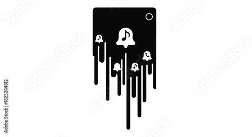 Melting notification icons symbolizing digital overload and information saturation