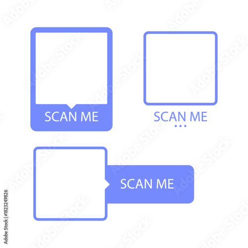 Scan Me QR Frame Icons in Minimal Style