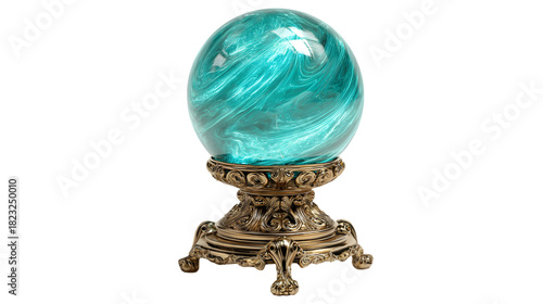 Ornate Fortune Teller's Sphere with Mystical Glow