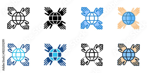 Cultural awareness icon set multiple style collection vector illustration 
