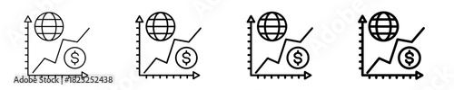 Economic Chart  Icon Set Different Style Collection
