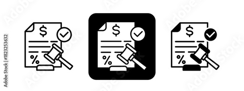 Compliance  Solid color and black line drawing vector illustration set