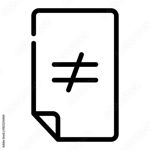 not equal Line Icon