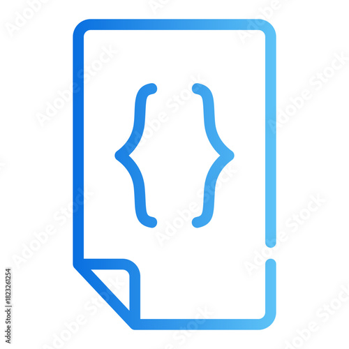 braces document Gradient icon