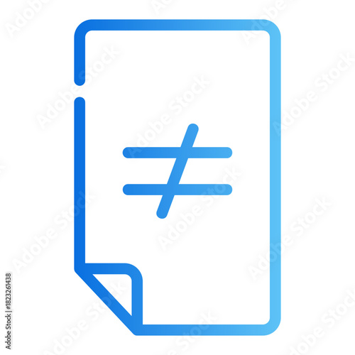 not equal Gradient icon