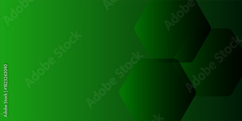Green Gradient Abstract Background With Hexagon Shapes For Modern Design And Tech Projects