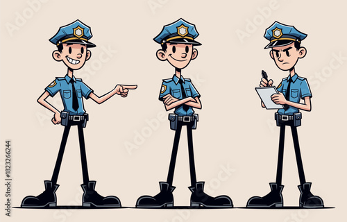Police Officer Character Illustrations