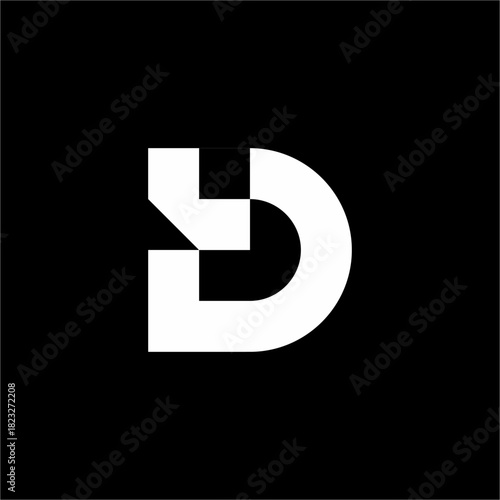 A modern, geometric logo forming the letters "t" and "D" using bold, rounded block shapes. Ideal for tech, architecture, or FinTech.