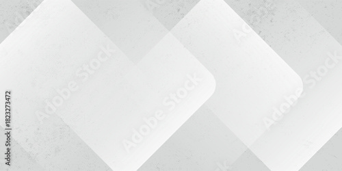 3D white geometric abstract background overlap layer on bright space with rounded rhomb effect decoration