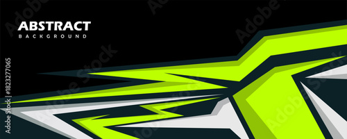 Bold neon green abstract angular stripe design with sharp geometric edges and modern racing-inspired vector shapes, for decals, wrap graphics, sports themes, banners,n energetic futuristic backgrounds