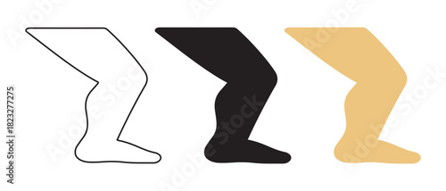 Stylized human leg illustrations outline silhouette skin tone.