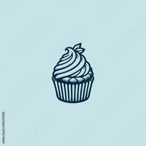 Cup cake logo icon design template vector illustration 