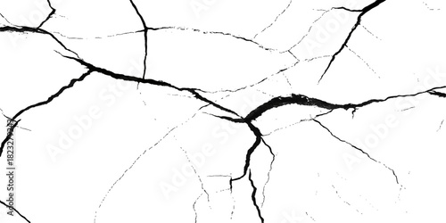 Vector illustration of a horse silhouette breaking through a cracked, old concrete wall texture