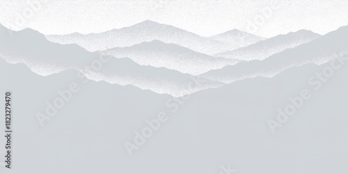 Abstract background of white clouds in the sky with misty mountain landscape at sunrise