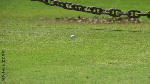 HIT ON THE GOLF GREEN AND BALL ENTRANCE