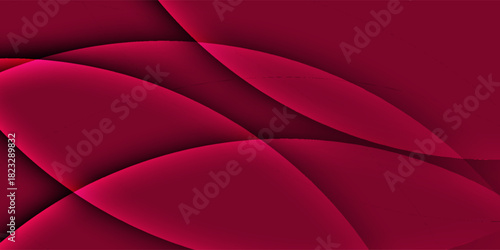 Abstract background of three-dimensional gradient red lines. Red wave background template for creative design
