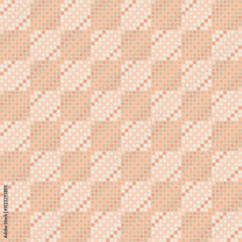 ornament from hand drawn pixels. vector seamless pattern. embroidery template. peach color repetitive background. modern decorative art. geometric fabric swatch. design element for textile, home decor