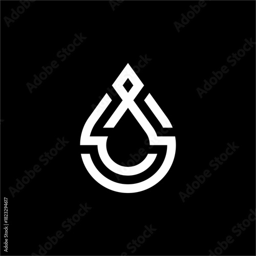 Sleek, iconic drop emblem with a prominent diamond shape. Conveys purity and value. Excellent for wellness or investment.