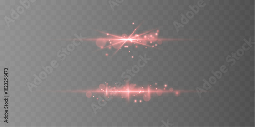 A red neon beam glides through darkness with intense radiance. Soft glare surrounds its edges. The streak creates a dynamic sci-fi motion accent.