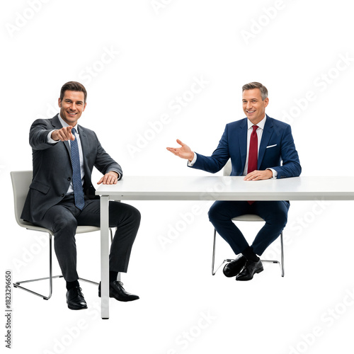  Business Meeting Dialog: Two Male Executives in Conversation