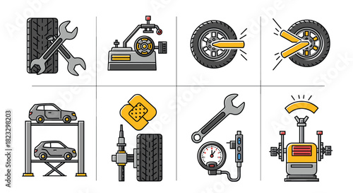 Get your auto repair business rolling with professional vehicle service and maintenance illustrations! Perfect for modern car care marketing campaigns, Generative AI.