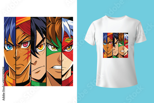 Cool vector t-shirt design with Saint Seiya - Pegasus!. Sport uniform, t-shirt activewear template, colorful. T-shirt print or tattoo with Saint Seiya - Pegasus!